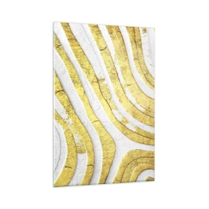 Obraz na skle - Kompozícia v bielej a zlatej - 80x120 cm