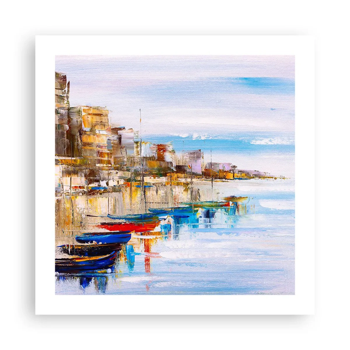 Plagát - Viacfarebný mestský prístav - 50x50 cm