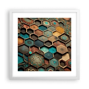 Plagát v bielom ráme - Arabské ornamenty – variácia - 40x40 cm