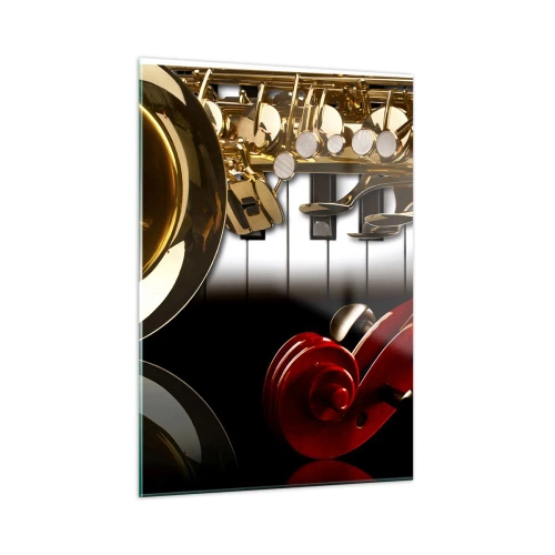 Obraz na skle - Plech, drevo a slonovinová kosť - 50x70 cm