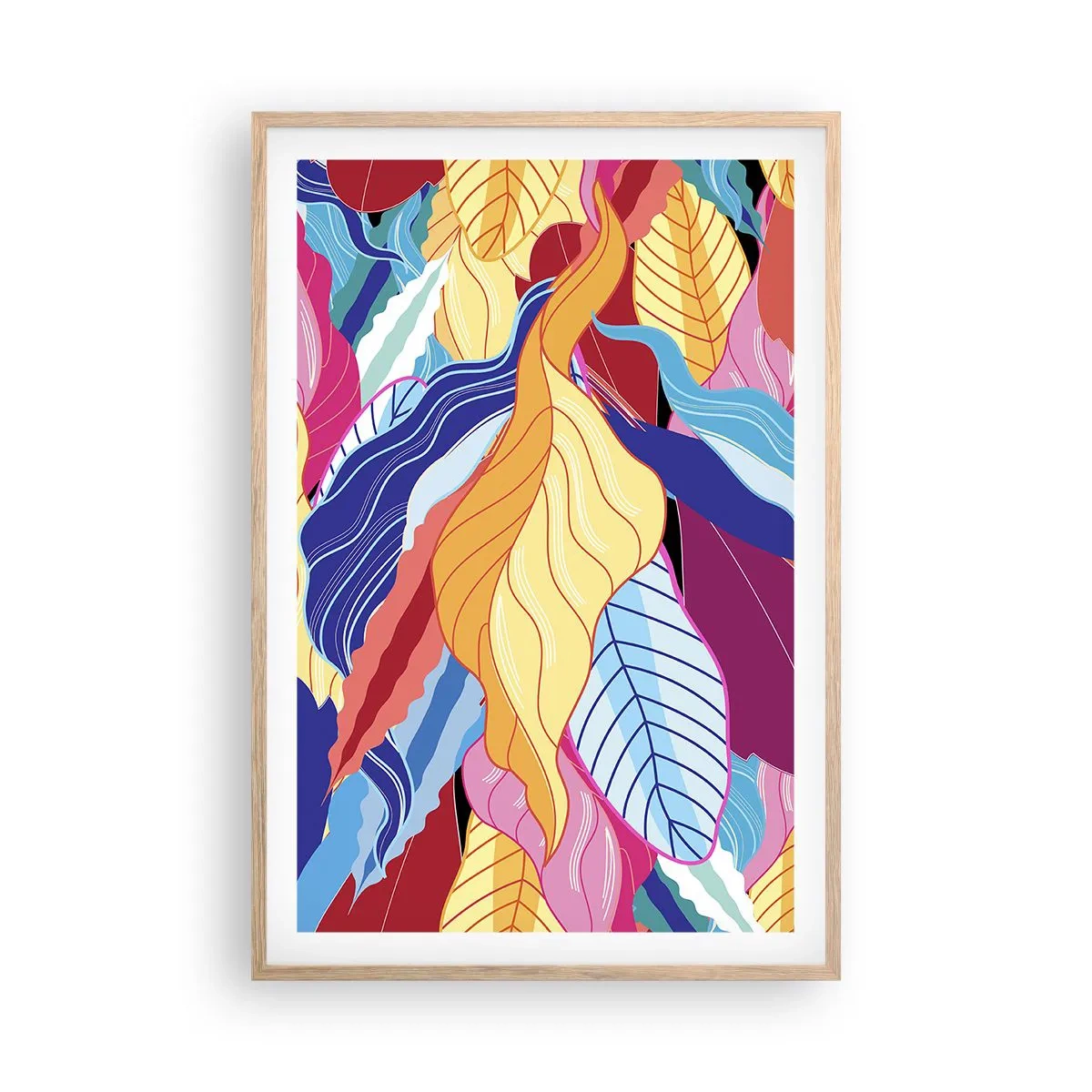 Plagát v ráme zo svetlého duba - Farebný neporiadok - 61x91 cm