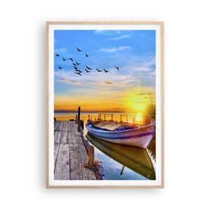 Plagát v ráme zo svetlého duba - Dovidenia, do zajtrajška - 70x100 cm