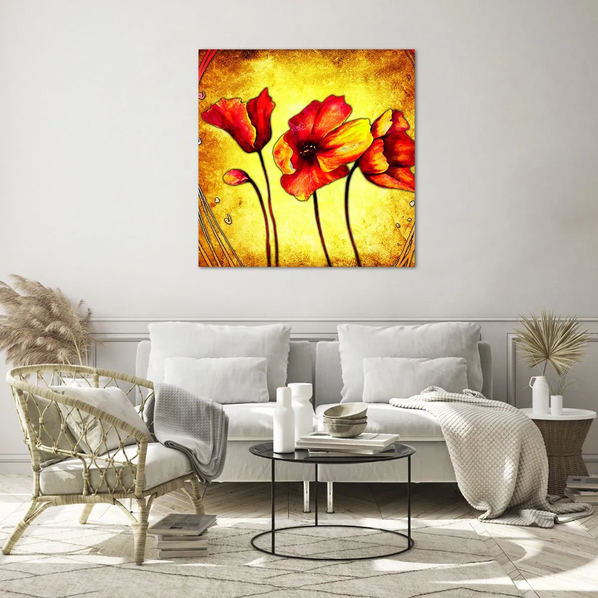 Obraz na skle - V secesnej dekorácii - 70x70 cm