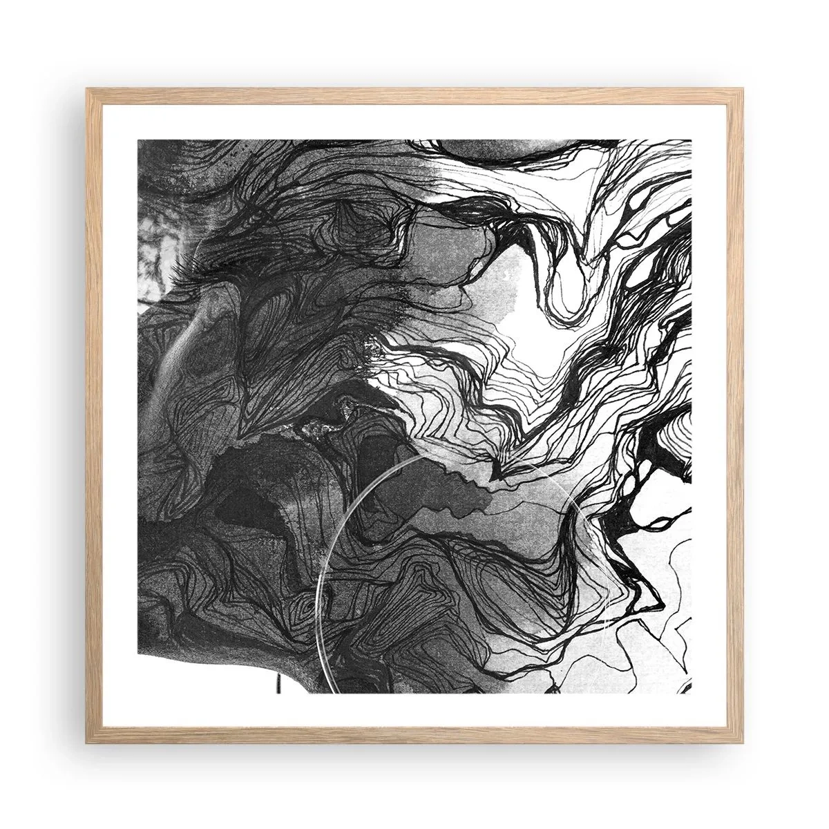 Plagát v ráme zo svetlého duba - Zapletená v snoch - 60x60 cm