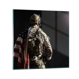 Obraz na skle - Práve preto - 50x50 cm