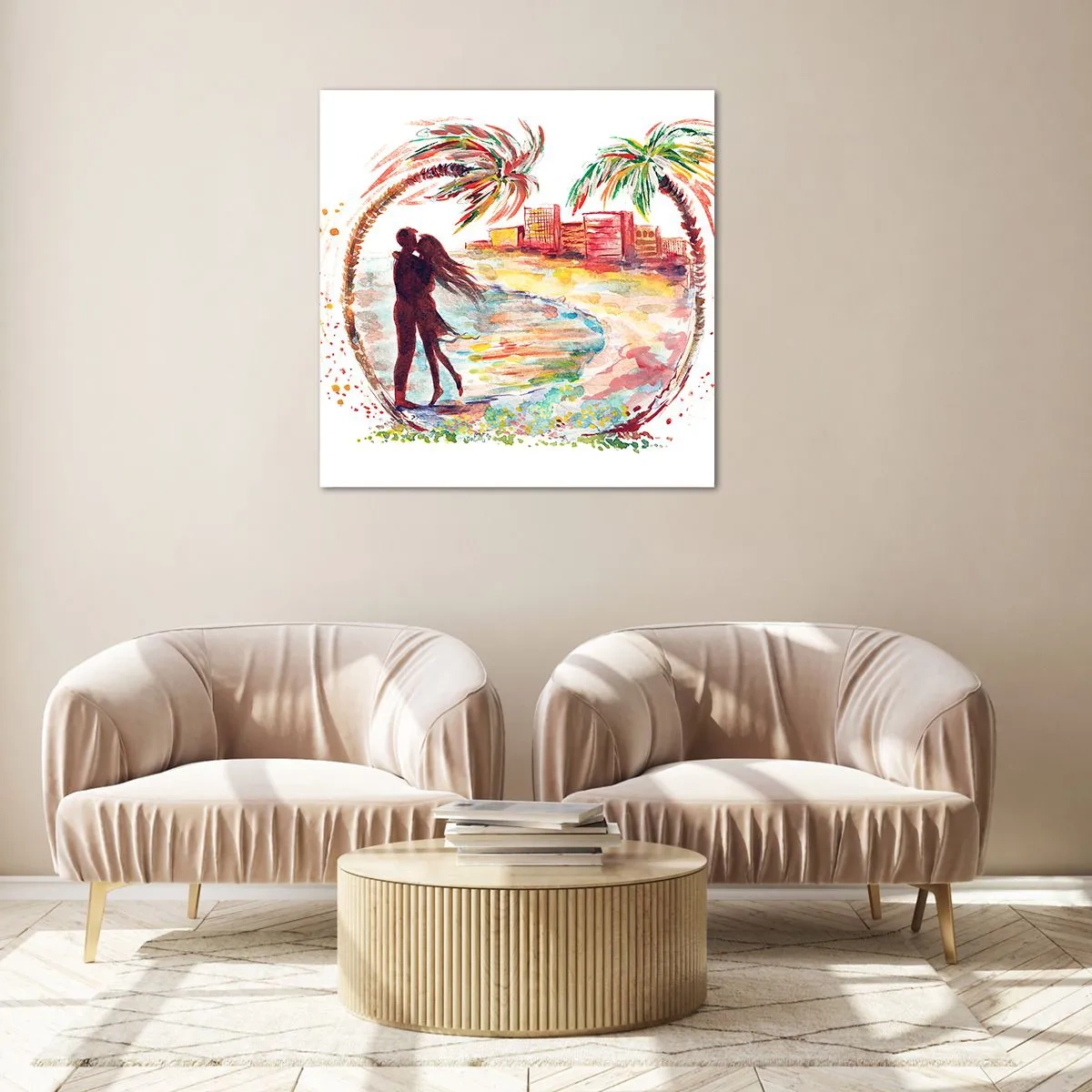 Obraz na skle - Romantické prázdniny - 60x60 cm