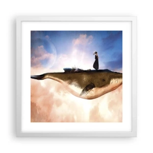 Plagát v bielom ráme - Surrealistická cesta - 40x40 cm