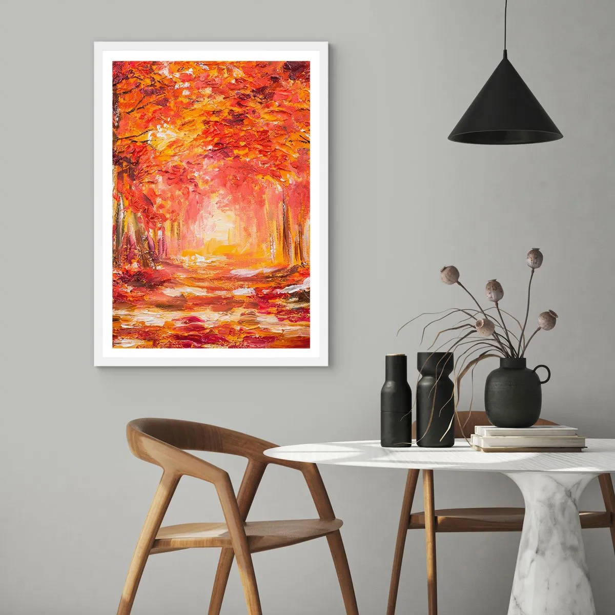 Plagát v bielom ráme - Medený les - 50x70 cm