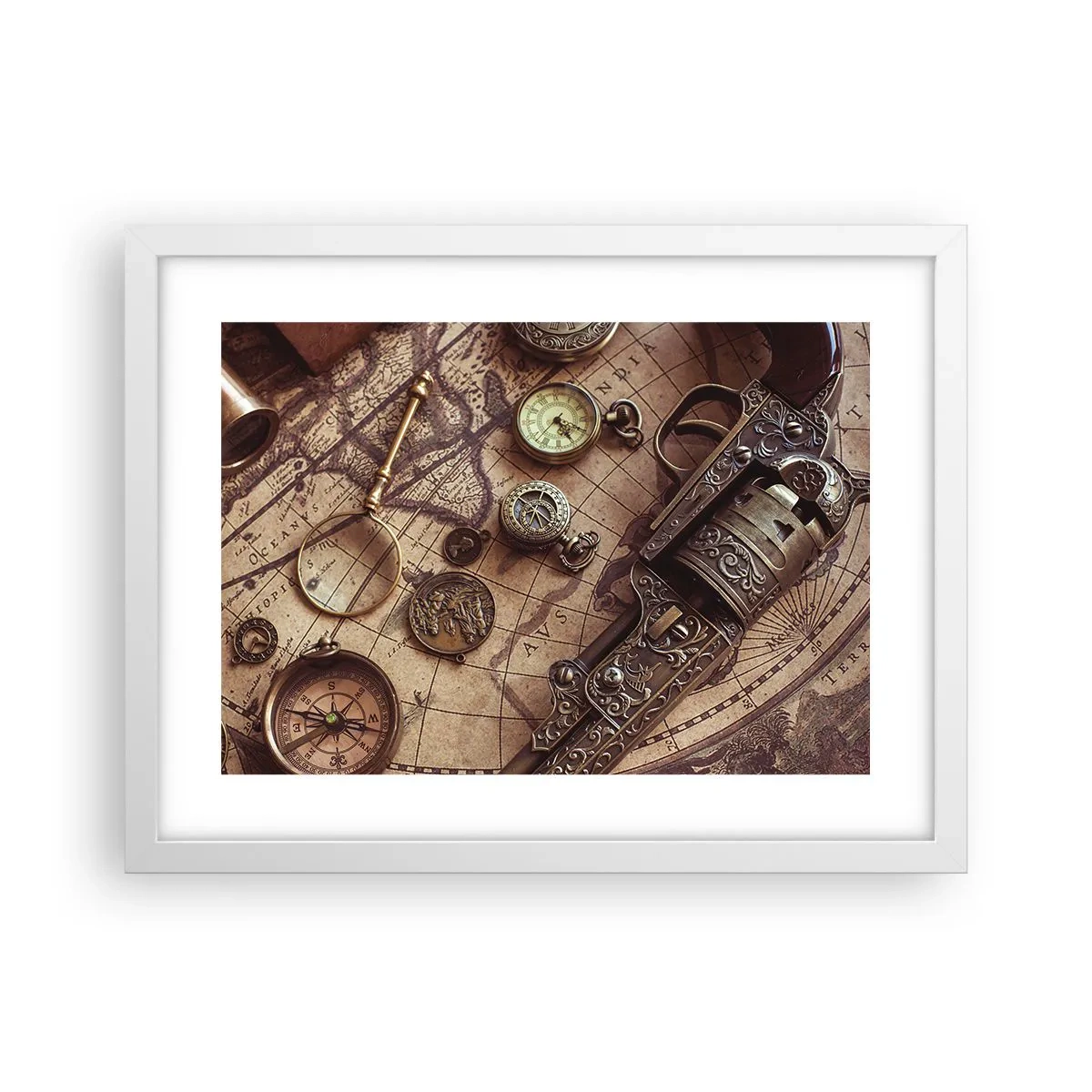 Plagát v bielom ráme - Dobrodružstvo volá - 40x30 cm