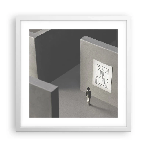Plagát v bielom ráme - Kde to ale som? - 40x40 cm
