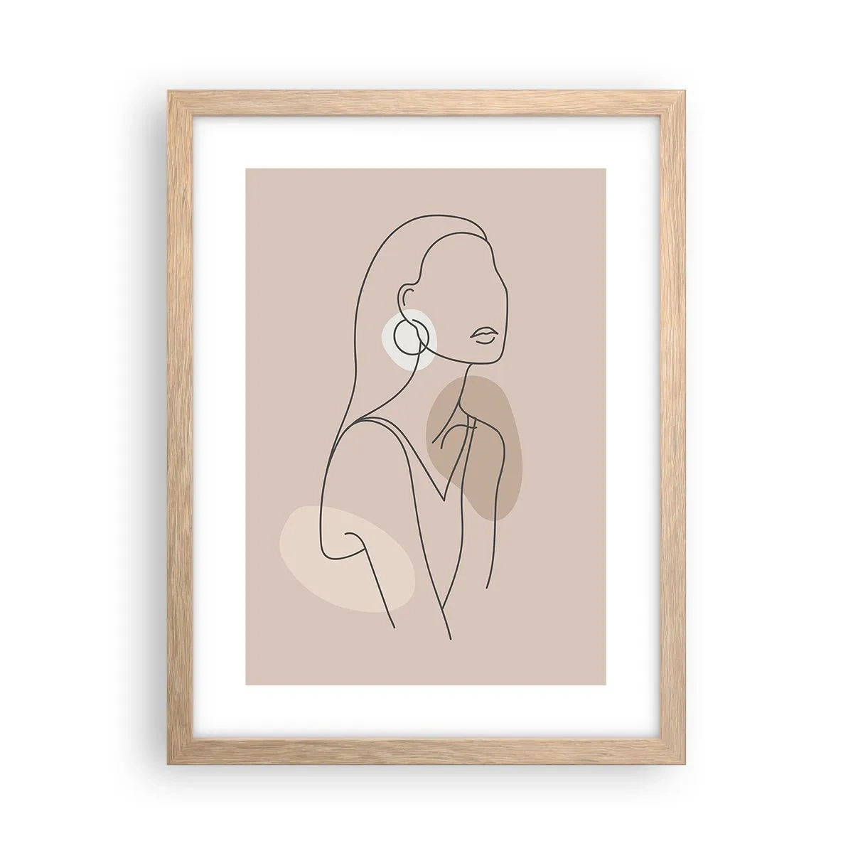 Plagát v ráme zo svetlého duba - Dievčenská ikona - 30x40 cm