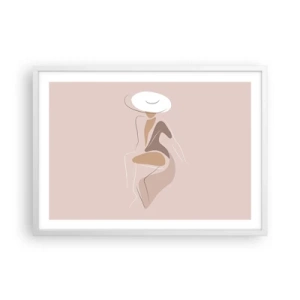Plagát v bielom ráme - Ako vyzerá pravá dáma? - 70x50 cm