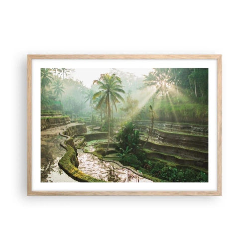 Plagát v ráme zo svetlého duba - Vyrastať na slnku - 70x50 cm