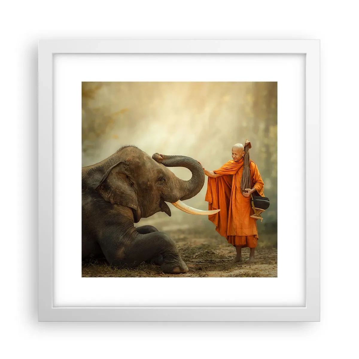 Plagát v bielom ráme - Stretnutie na cestách - 30x30 cm