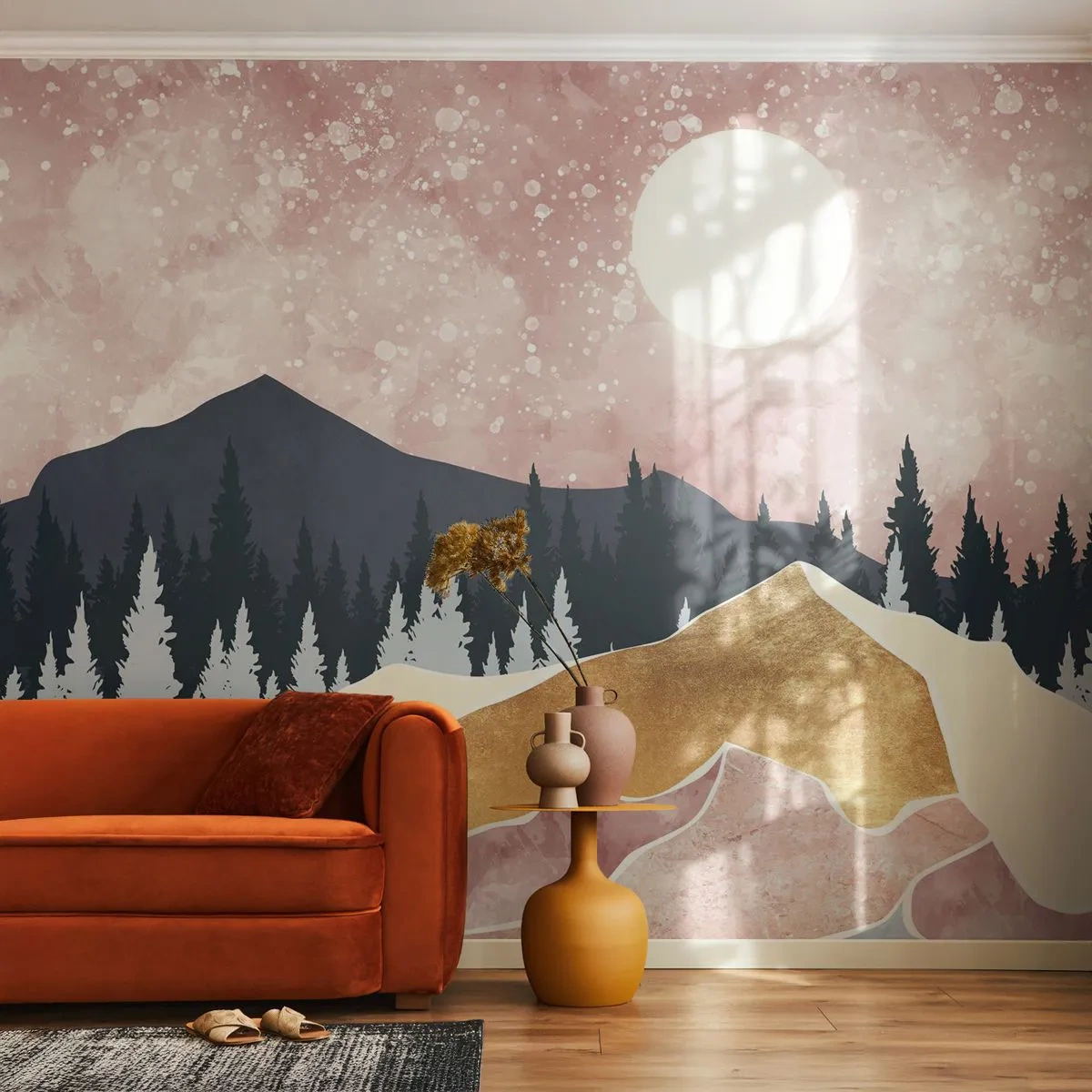 Fototapeta Premium Sand - Nočná hliadka - Grafika, Krajina, hory - 100x70 cm