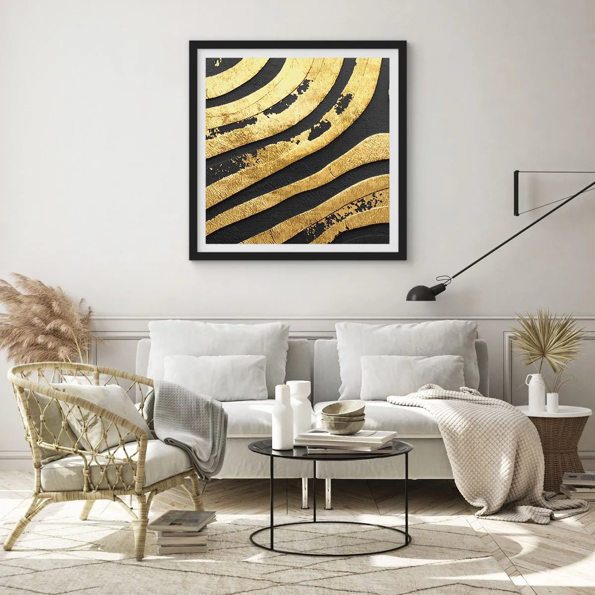 Plagát v čiernom ráme - Všetko plynie - 40x40 cm