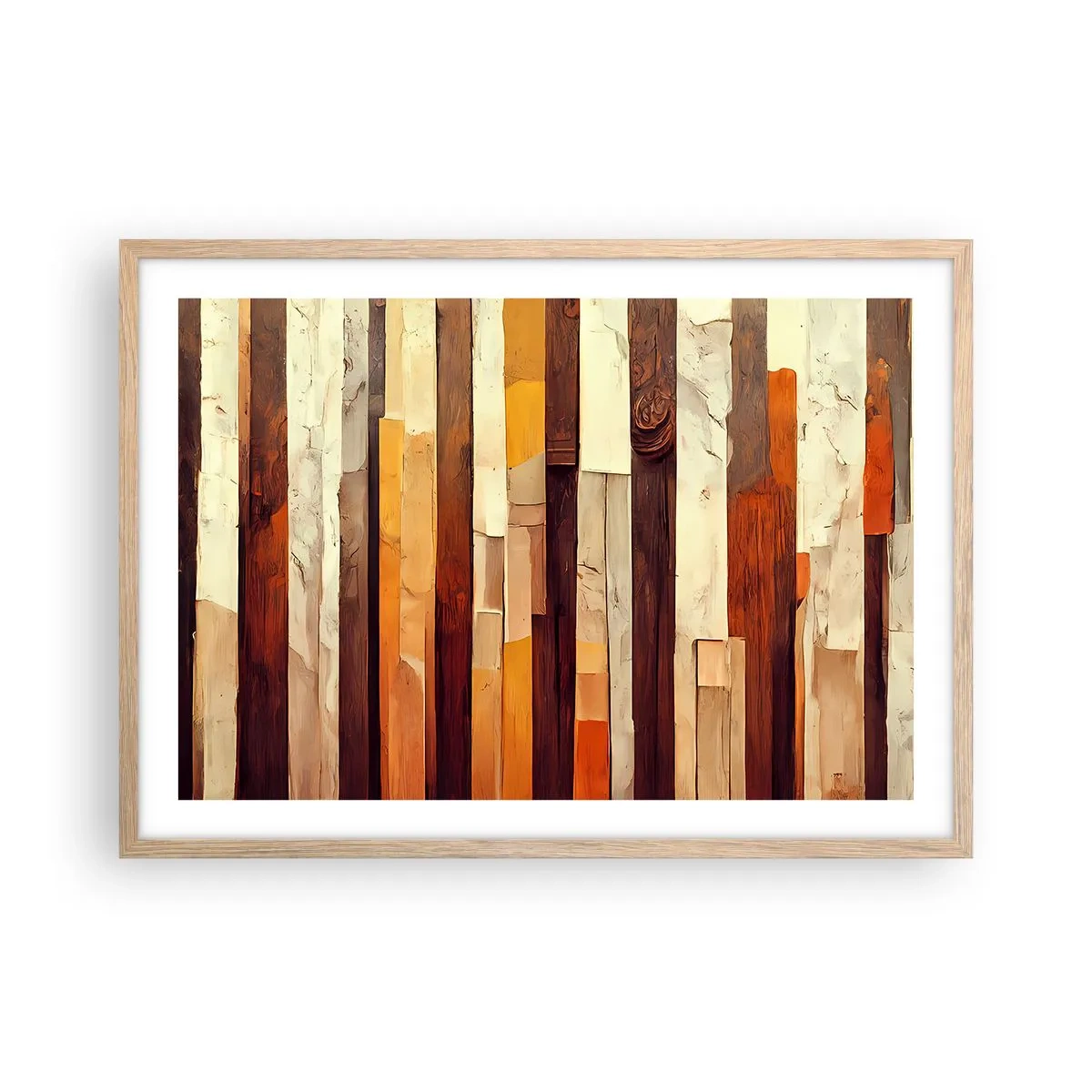 Plagát v ráme zo svetlého duba - Hymna lesných stromov - 70x50 cm