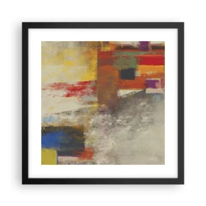 Plagát v čiernom ráme - Geometria farieb - 40x40 cm