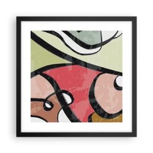 Plagát v čiernom ráme - Piruety uprostred farieb - 40x40 cm