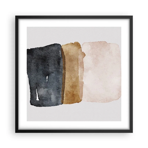 Plagát v čiernom ráme - Kompozícia zemitých farieb - 50x50 cm