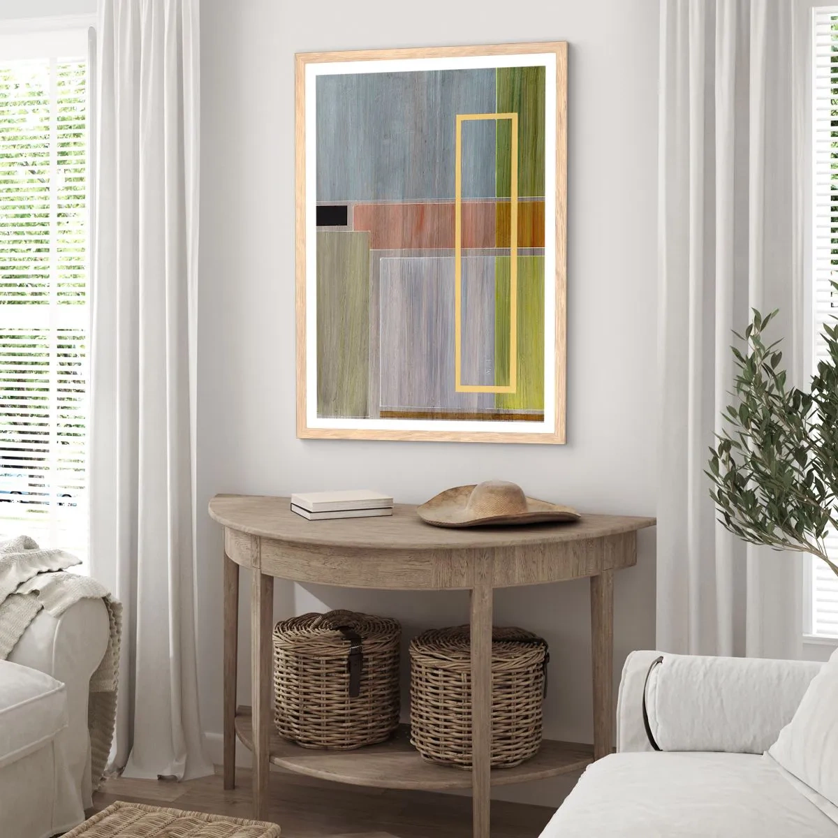 Plagát v ráme zo svetlého duba - Jednoducho a v kľude - 50x70 cm