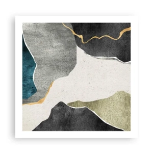 Plagát - Mozaiková kompozícia so zlatou niťou - 60x60 cm