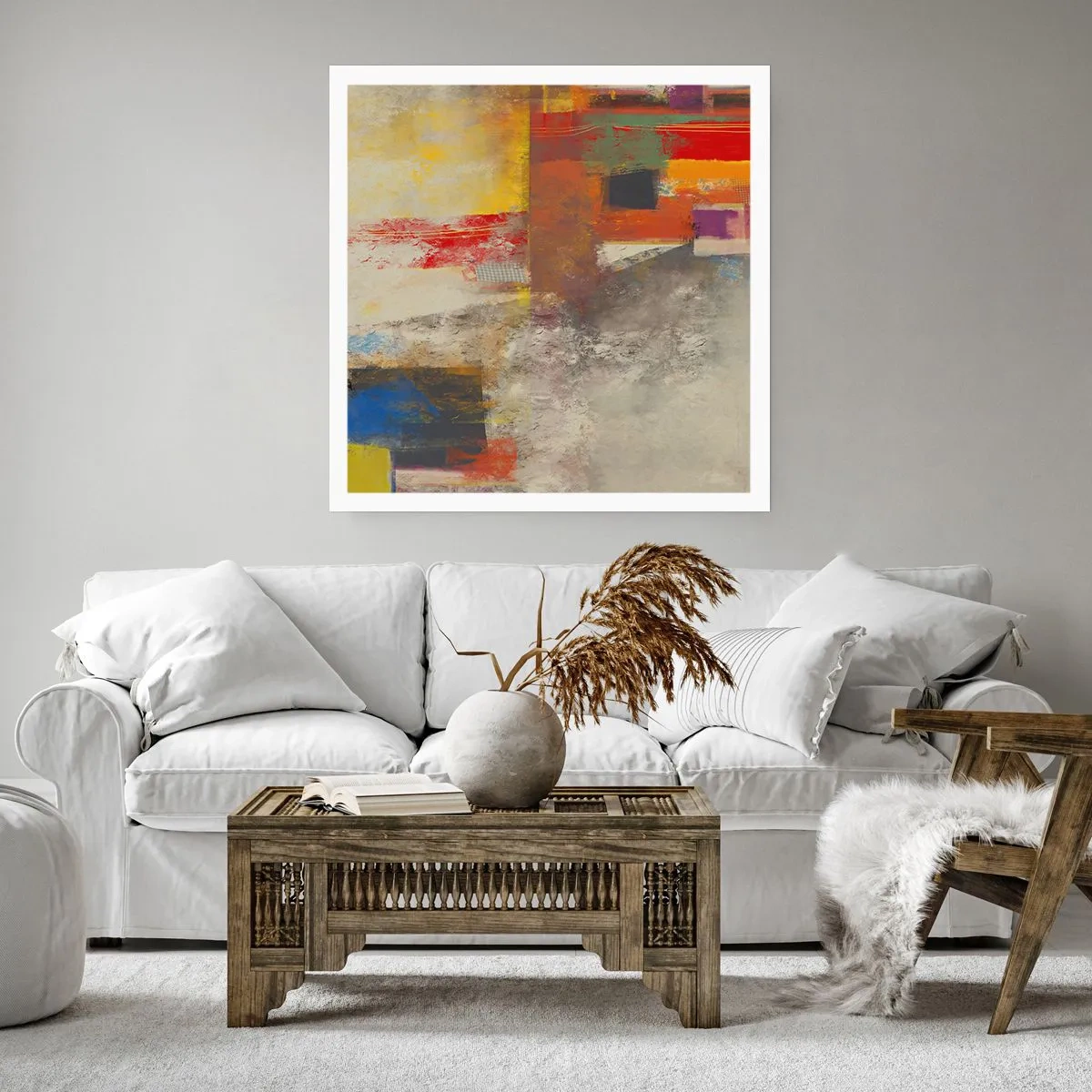 Plagát - Geometria farieb - 40x40 cm