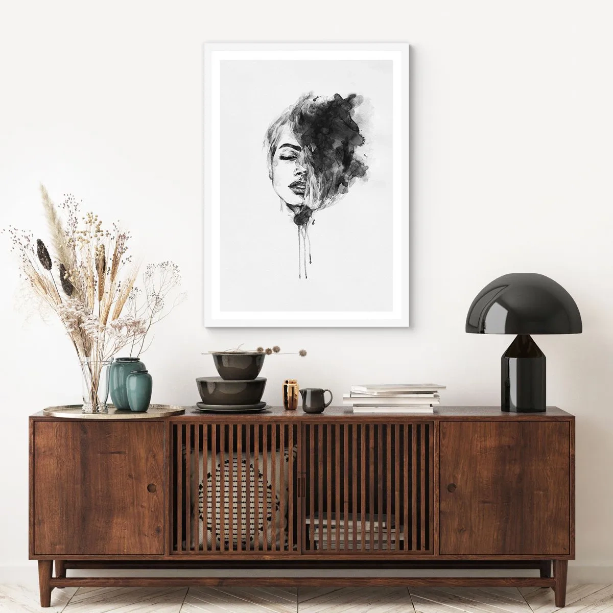 Plagát v bielom ráme - O čom sníva dievča - 70x100 cm