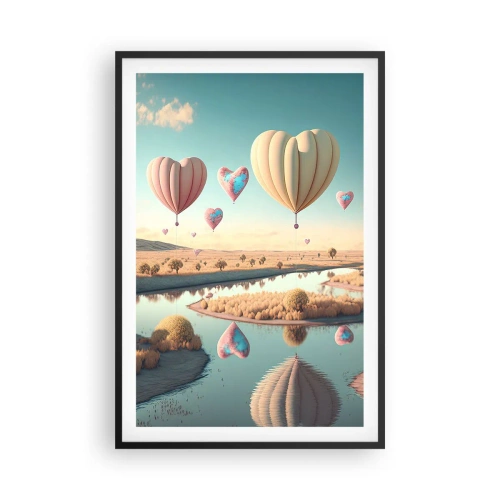 Plagát v čiernom ráme - Láska ťa nechá vzlietnuť - 61x91 cm