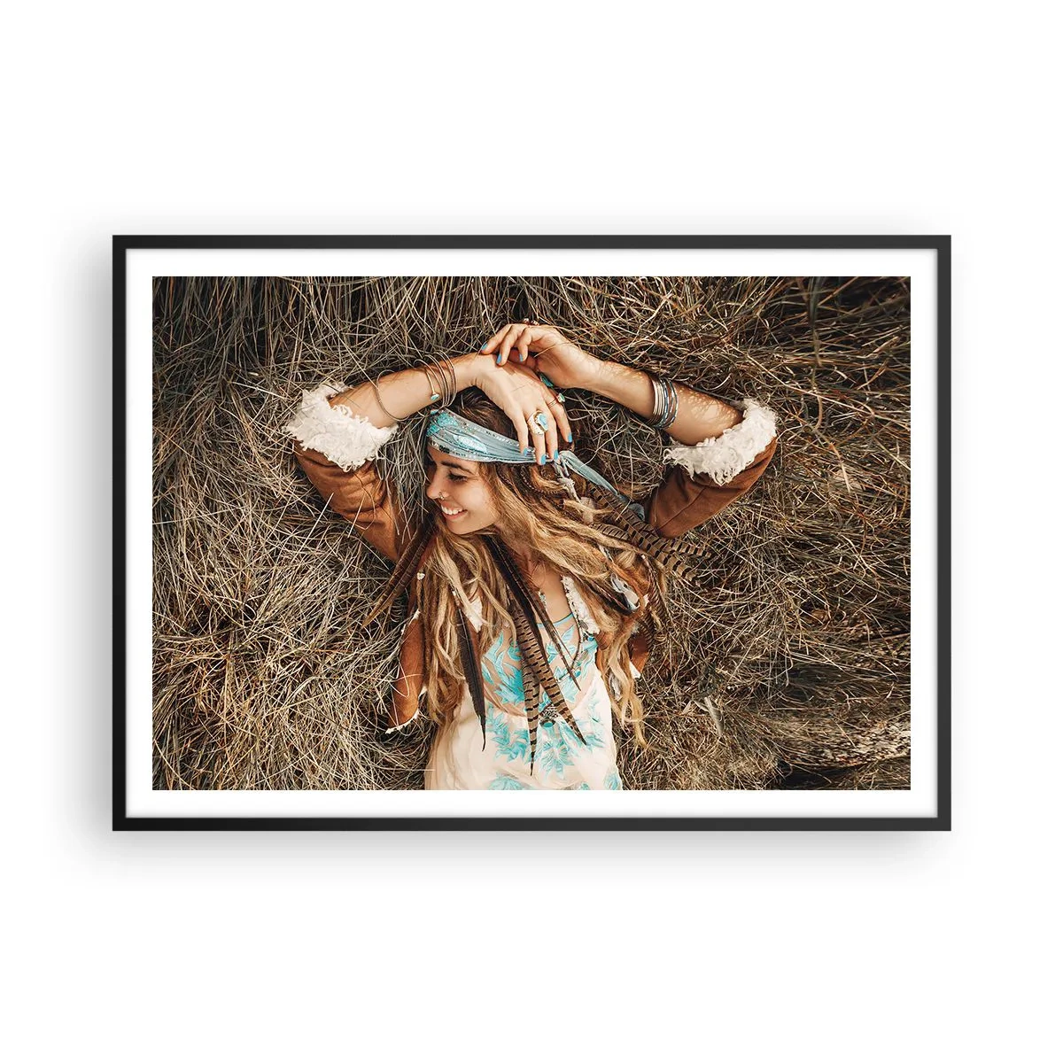 Plagát v čiernom ráme - Na ceste do leta lásky - 100x70 cm