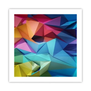 Plagát - Dúhové origami - 50x50 cm