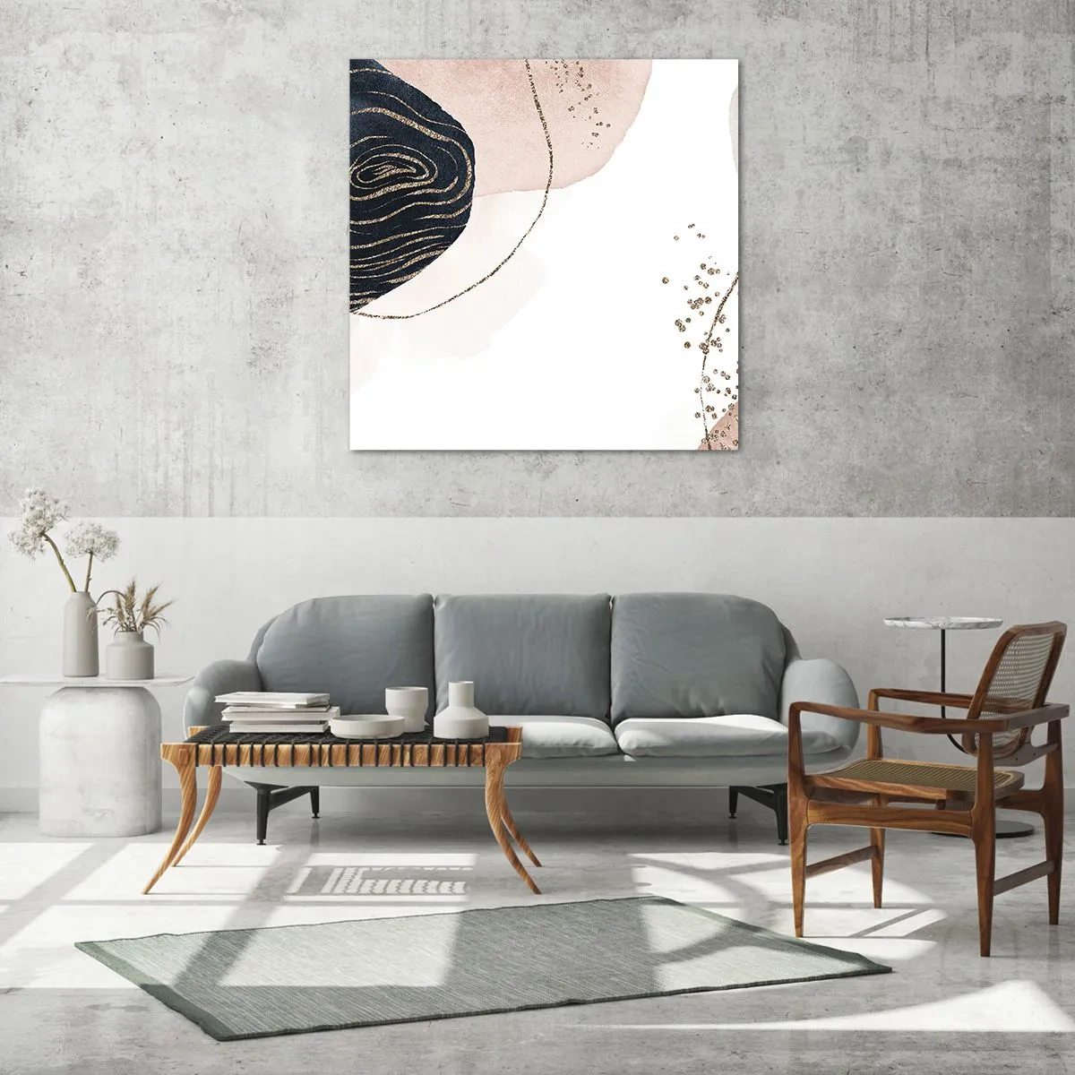 Obraz na skle - Všetko plynie - 70x70 cm