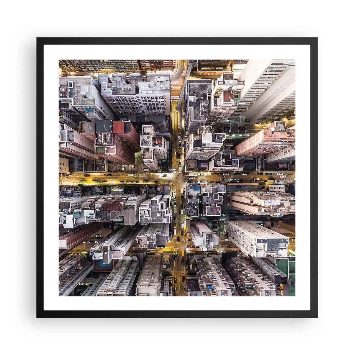 Plagát v čiernom ráme - Pozdrav z Hongkongu - 60x60 cm