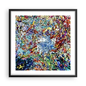 Plagát v čiernom ráme - Vitráž s kvapkami - 50x50 cm
