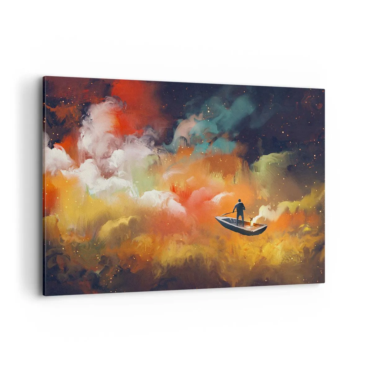 Obraz na plátne - Loďou cez galaxiu - 100x70 cm