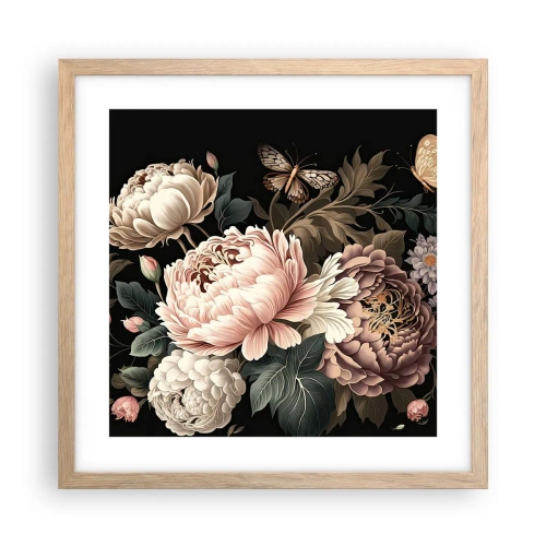 Plagát v ráme zo svetlého duba - V barokovom štýle - 40x40 cm