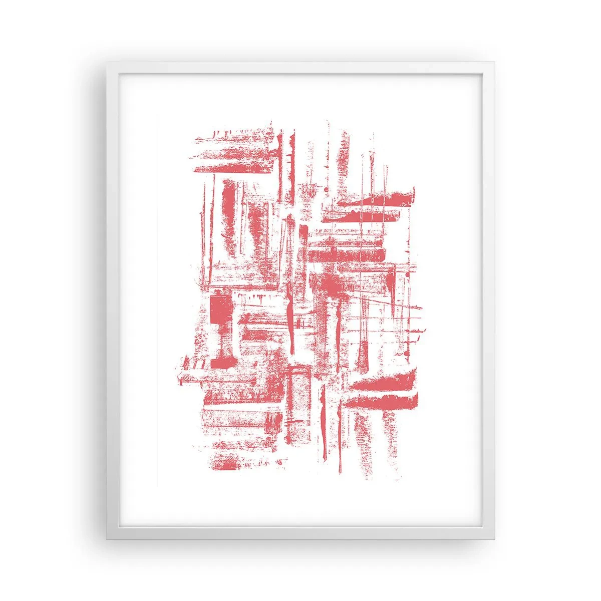 Plagát v bielom ráme - Červené mesto - 40x50 cm