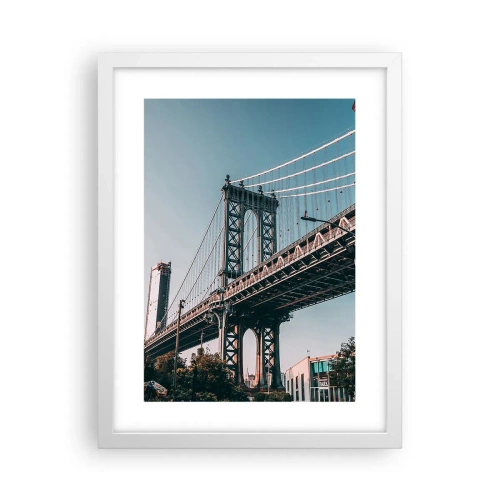 Plagát v bielom ráme - Nad vlnami mesta - 30x40 cm