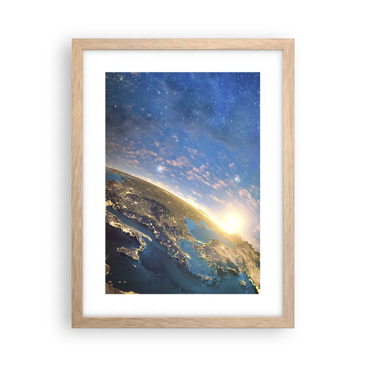 Plagát v ráme zo svetlého duba - Pozrime sa na seba s odstupom - 30x40 cm