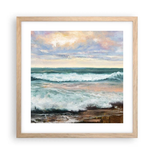 Plagát v ráme zo svetlého duba - Tu uhladíš dušu - 40x40 cm