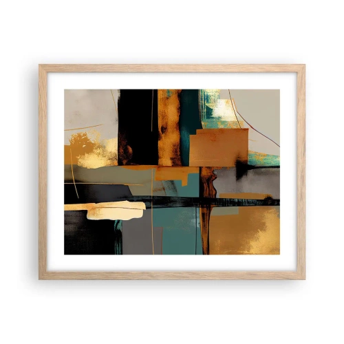 Plagát v ráme zo svetlého duba - Abstrakcia – svetlo a tieň - 50x40 cm