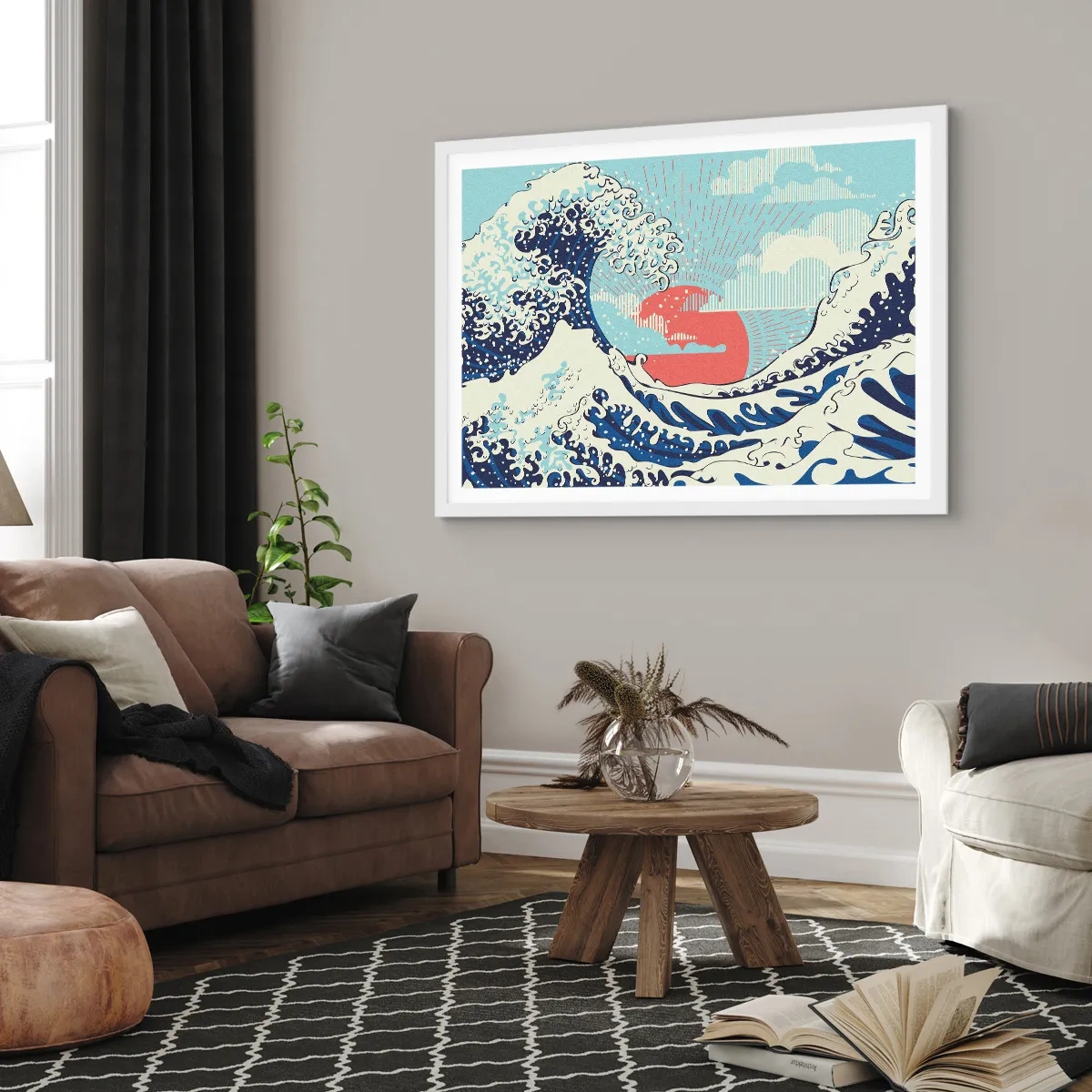 Plagát v bielom ráme - Z japonských inšpirácií - 40x30 cm