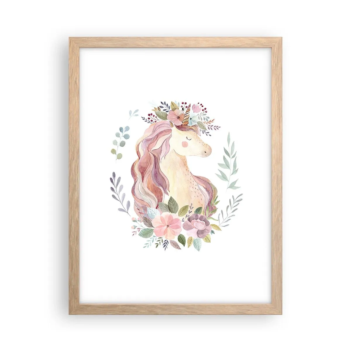 Plagát v ráme zo svetlého duba - Pozvánka do ríše rozprávok - 30x40 cm