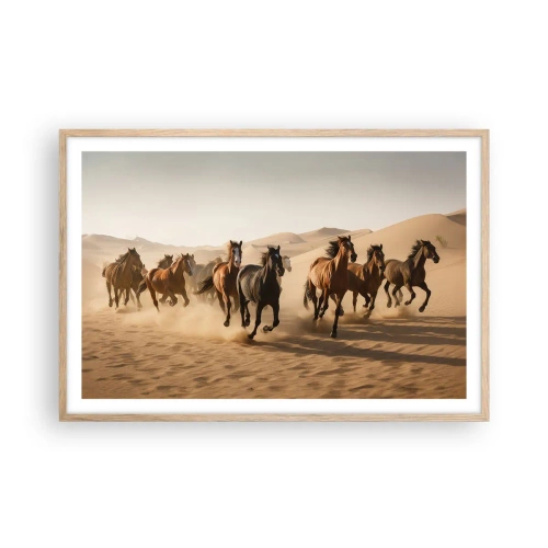 Plagát v ráme zo svetlého duba - Voľné ako vietor - 91x61 cm