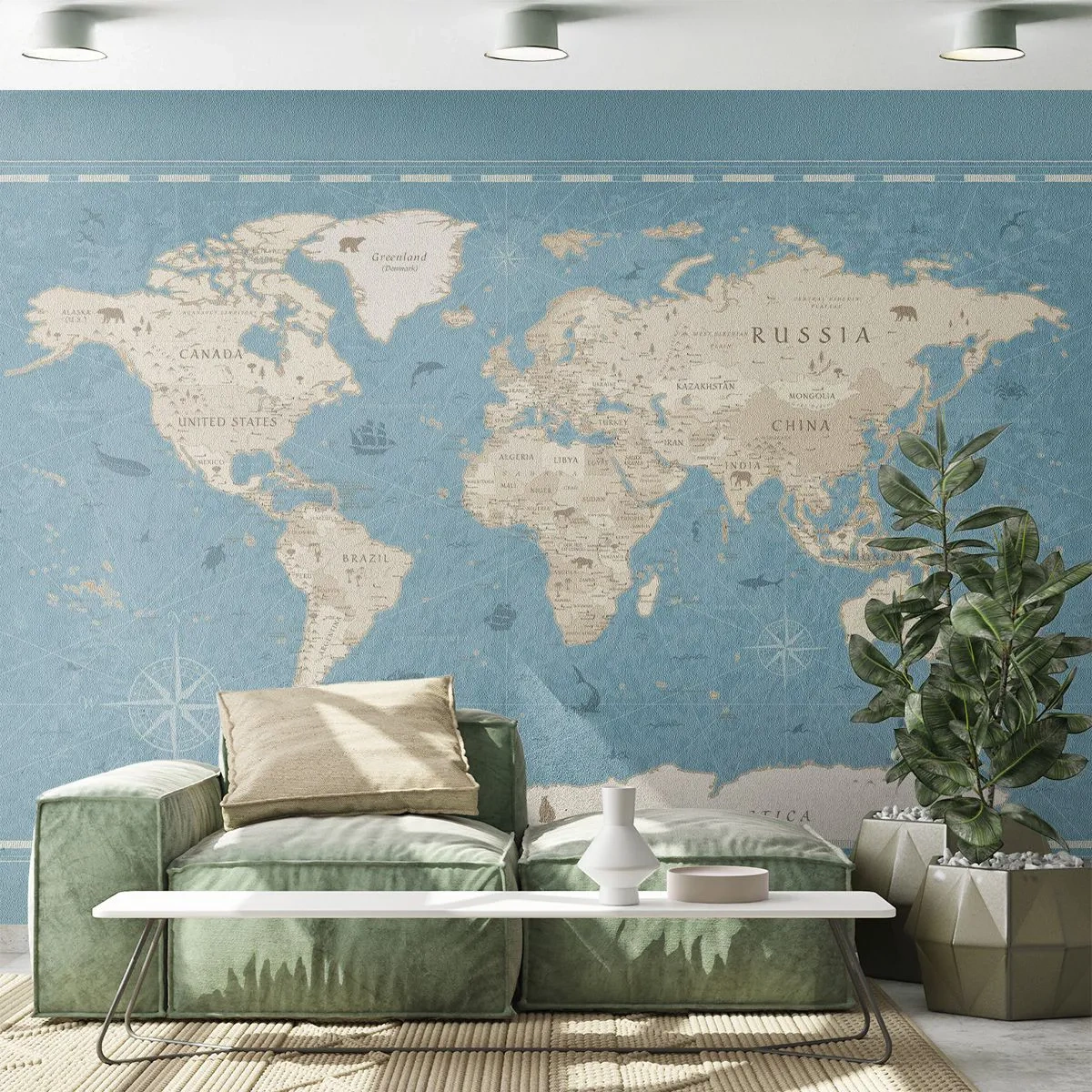 Fototapeta Premium Canvas - Svet na dosah ruky - Mapa sveta, Vintage, grunge - 250x175 cm