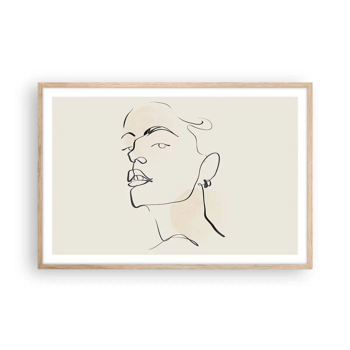 Plagát v ráme zo svetlého duba - Hrdý pohľad - 91x61 cm
