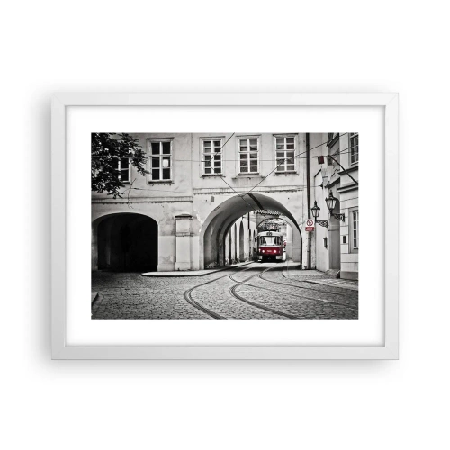 Plagát v bielom ráme - Mestským labyrintom - 40x30 cm