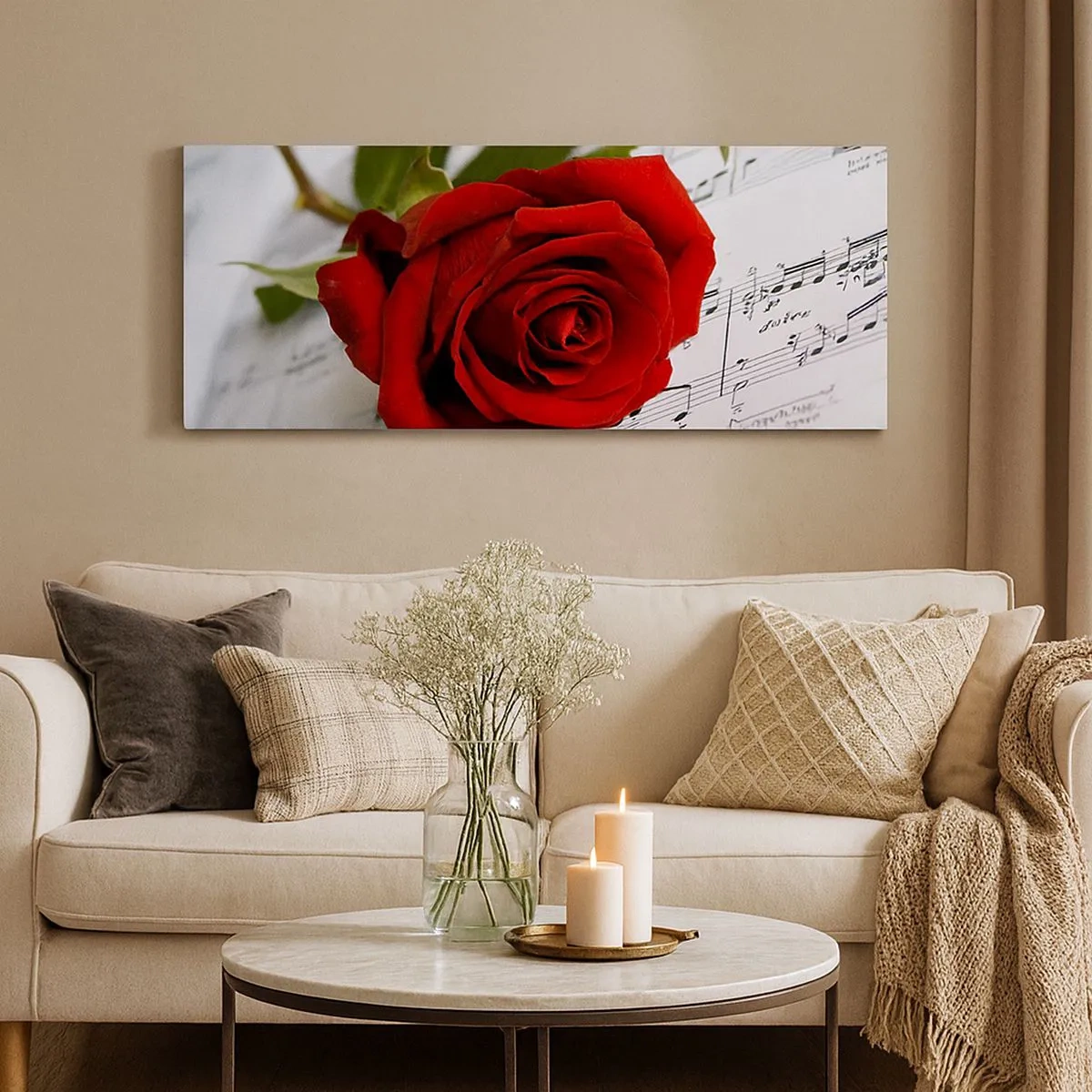 Obraz na plátne - Hudba pocitu v šarlátovej - 100x40 cm