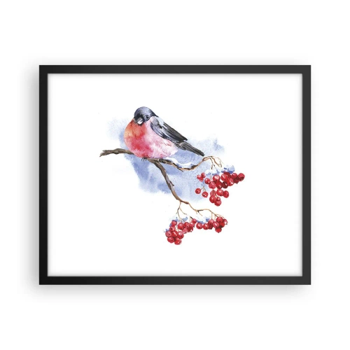 Plagát v čiernom ráme - Farebná zima - 50x40 cm