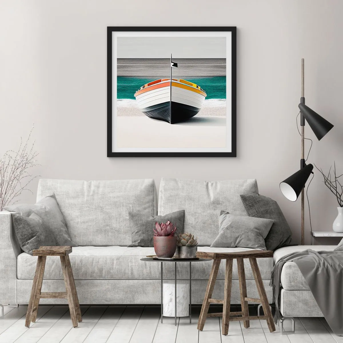 Plagát v čiernom ráme - Na správnom mieste - 50x50 cm